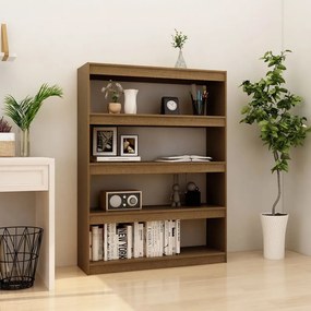 vidaXL Bibliotecă/Separator cameră maro miere 100x30x135,5 cm lemn pin