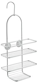 Raft pentru baie argintiu lucios de agățat din oțel Luxy – Metaltex