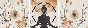 Tablou - Yoga Portocalie (cu ceas) (90x30 cm)