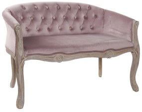 Canapea 2 locuri Lily din lemn antichizat, lilac, 107x61x71 cm