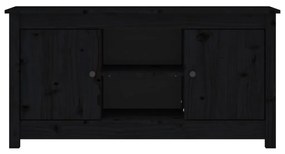 Comoda TV, negru, 103x36,5x52 cm, lemn masiv de pin 1, Negru