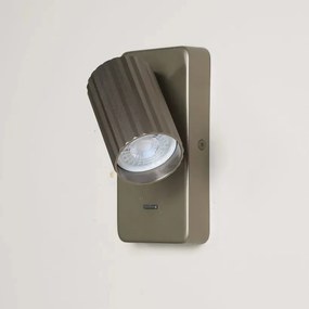 Aplica cu spot din aluminiu canelat Anna Reader bronz