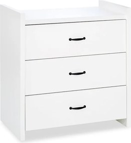 Comodă lemn masiv alb Amelie /Stejar, 84 × 87 × 45 cm - Stejar deschis