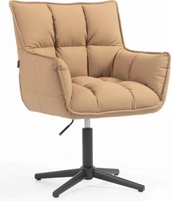 HR560CROSS Scaun Caramel Piele Ecologica Premium Soft cu Bază Neagră