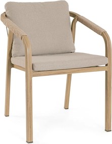 Scaun de grădină în culoare naturală din metal Kalimera – Bizzotto