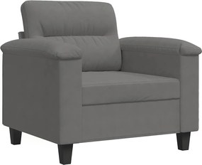 vidaXL Fotoliu canapea, gri închis, 60 cm, textil microfibră