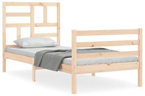 3194861 vidaXL Cadru de pat cu tăblie single, lemn masiv