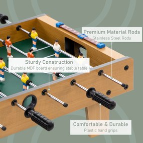 HOMCOM Masă de fotbal pentru copii de peste 6 ani 2 mingi 18 jucători 69 x 37 x 24 cm | Aosom Romania