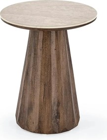 Masuta cafea DIAVOLA S, travertin/nuc, 40x57 cm