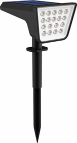 Lampă solară LED RGBW cu senzor, 3,7 V, IP54, 1200 mAh, neagră