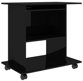 802901 vidaXL Birou de calculator, negru extralucios, 80 x 50 x 75 cm, PAL
