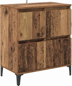 vidaXL Bufet Lemn Vechi 60 x 35 x 70 cm Lemn Ingineresc și Fier