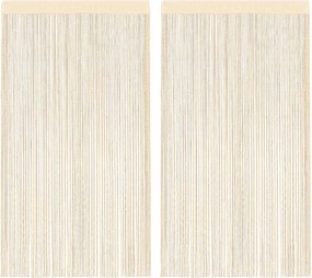 vidaXL Draperii cu franjuri, 2 buc., 100 x 250 cm, crem