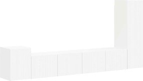 vidaXL Set comodă TV Pe perete 3 pcs Alb Lemn compozit