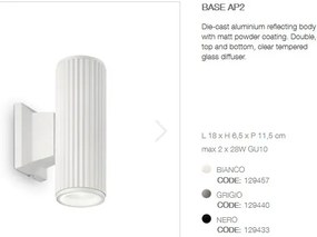 Aplica de perete moderna BASE AP2 alba 129457