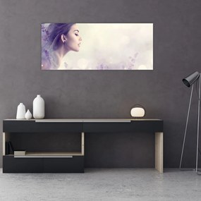 Tablou - Femeia cu lavandă (120x50 cm)
