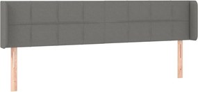 vidaXL Tăblie de pat cu aripioare gri închis 183x16x78/88 cm textil