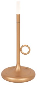 Lampă de masă de exterior aurie incluzând LED cu dimmer tactil reîncărcabil - Sjarel