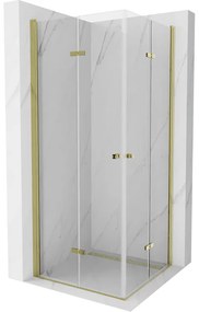 Mexen Lima Duo cabină de duș pliabilă 90 x 90 cm, transparent, auriu - 856-090-090-50-00-02