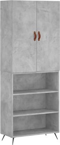 vidaXL Dulap înalt, gri beton, 69,5x34x180, lemn compozit