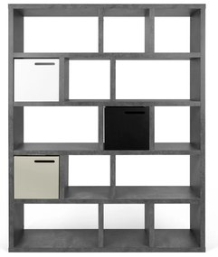 Bibliotecă gri cu aspect de beton 150x198 cm Berlin – TemaHome