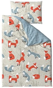 Lenjerie de pat din bumbac pentru patut FOXIVA gri Dimensiunile lenjeriei: 45 x 65 cm | 90 x 135 cm