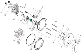 Baterie cada, Hansgrohe, Focus, Crom