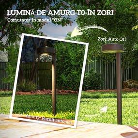 Outsunny Set 8 Lămpi de Exterior cu Energie Solară și Iluminare LED Negru | Aosom Romania