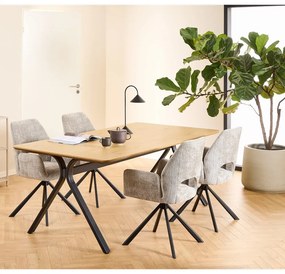 Masă de dining cu blat cu aspect de lemn de stejar 100x200 cm Bristol – Actona