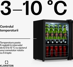 Klarstein Beersafe frigider pentru băuturi cu ușă de sticlă | 64 x 48 cm | 60 litri | 85 W | Cupru/Negru