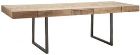 Masa dining extensibila pentru 12 persoane maro din lemn de Acacia, 160-240 cm, Mumbai Mauro Ferretti