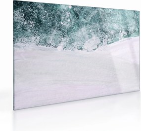 Tablou pe sticlă - Turcoaz abstractizare (70x50 cm)