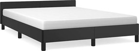 vidaXL Cadru de pat cu tăblie fără saltea, negru, 140x200 cm