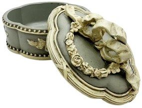 Caseta de bijuterii VINTAGE SOPHIE, Gri antichizat, 9x11.5cm