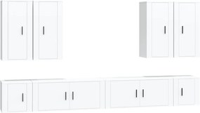 vidaXL Set dulap TV, 8 piese, alb, lemn prelucrat