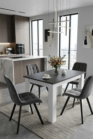 OFERTA Scaun de masa CIEZA VELVET cu picioare negre, gri inchis II. calitate