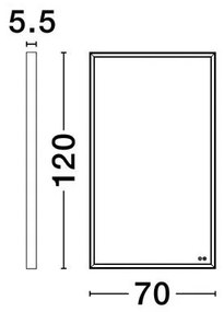 Oglinda baie cu iluminat LED IP44 Ambor, 70x120cm