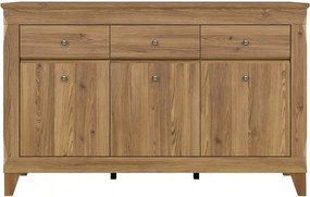 Comoda BERGEN KOM3D3S, stejar auriu, PAL, 156x47x98 cm