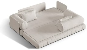 Canapea bej extensibilă cu tapițerie din țesătură bouclé 206 cm Kemi – Cosmopolitan Design