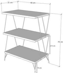 Măsuță laterală LAZANDOS 75x48 cm maro/neagră
