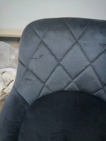 OFERTA Scaun de bar gri VELVET KAST cu picior negru II calitate