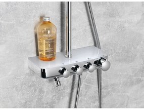 Aqualine - Set de duș cu baterie FARRAO, crom lucios