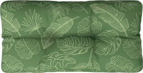 vidaXL Pernă de paleți, model frunze, 80x40x12 cm, textil