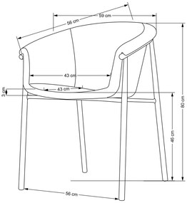 Scaun de bucaterie Lester, bej