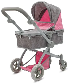 Baby Mix 2in1 Sophie păpușă cărucior roz - gri,63,5 x 37 x 63,5 cm