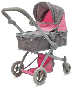 Baby Mix 2in1 Sophie păpușă cărucior roz - gri,63,5 x 37 x 63,5 cm