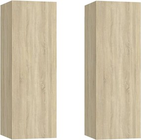 vidaXL Comode TV, 2 buc., stejar Sonoma, 30,5x30x90 cm, lemn prelucrat
