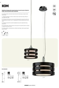 Redo 01-627 - Lustră cu tijă KIM, 4 x E14, 28 W, 230 V, crom lucios/negru