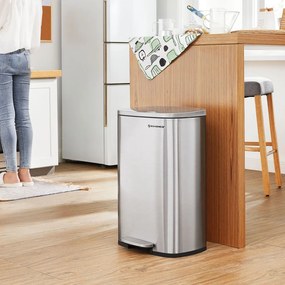 Coș de gunoi TIDY cu închidere lentă, 50 l, argintiu SongmicsHome
