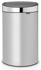 Cos de gunoi Brabantia Touch Bin New 650528, 40 L, Inchidere silentioasa si lina, Spate plat, Inox mat
